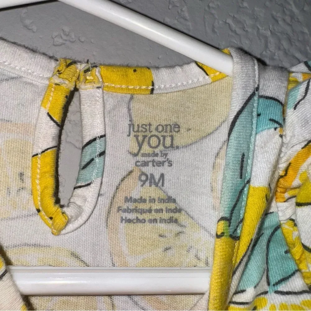 Carter's Yellow Lemon Print One Piece Bodysuit